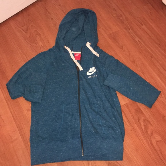 Nike Jackets & Blazers - Nike turquoise speckled zip up hoodie size M